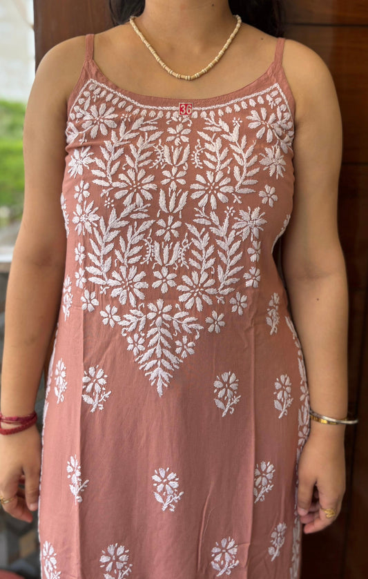Long Chikankari Kurti