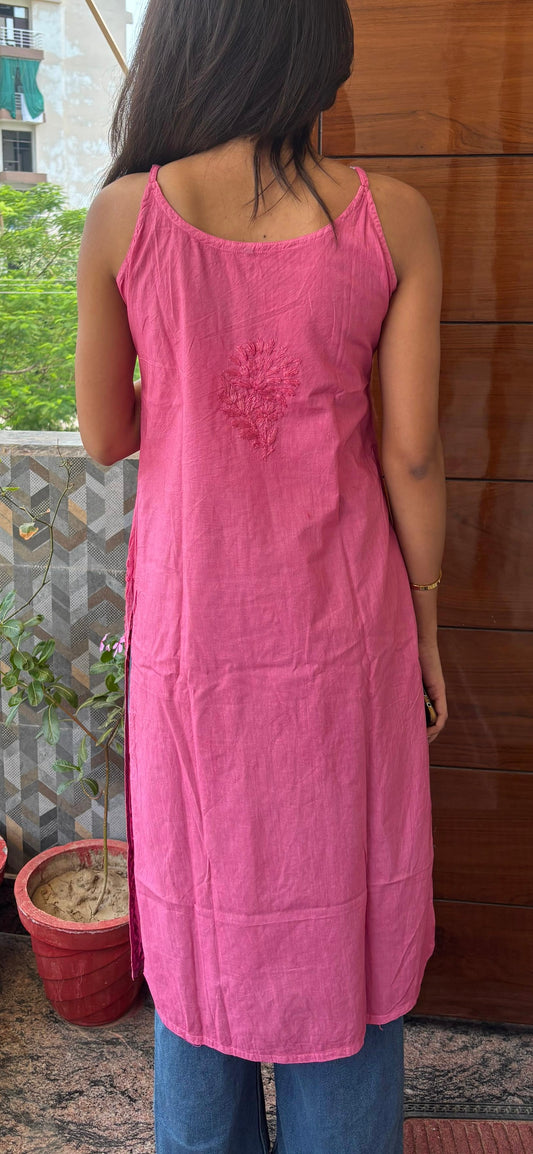Long Chikankari Kurti