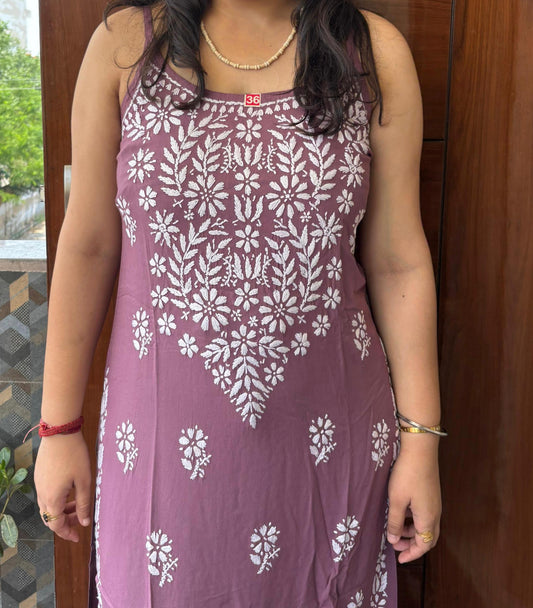 Long Chikankari Kurti