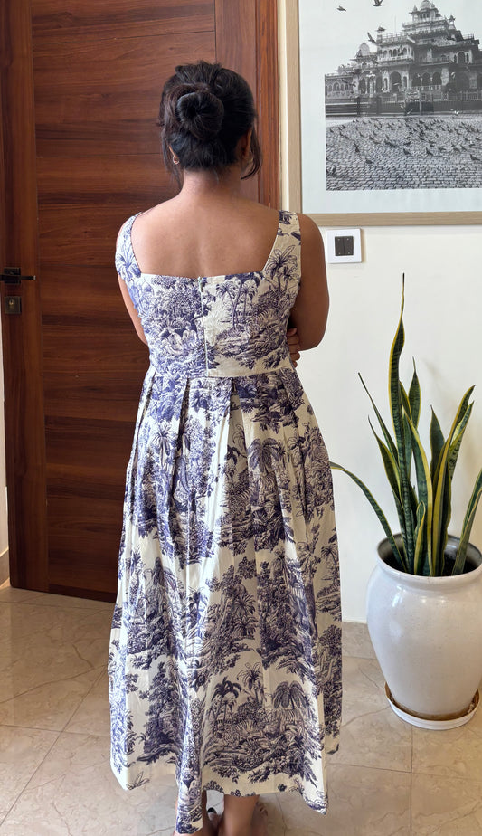 Cotton Maxi Dress with Pants