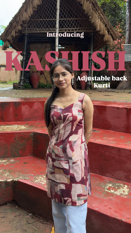 Abstract Print Corset Kurti