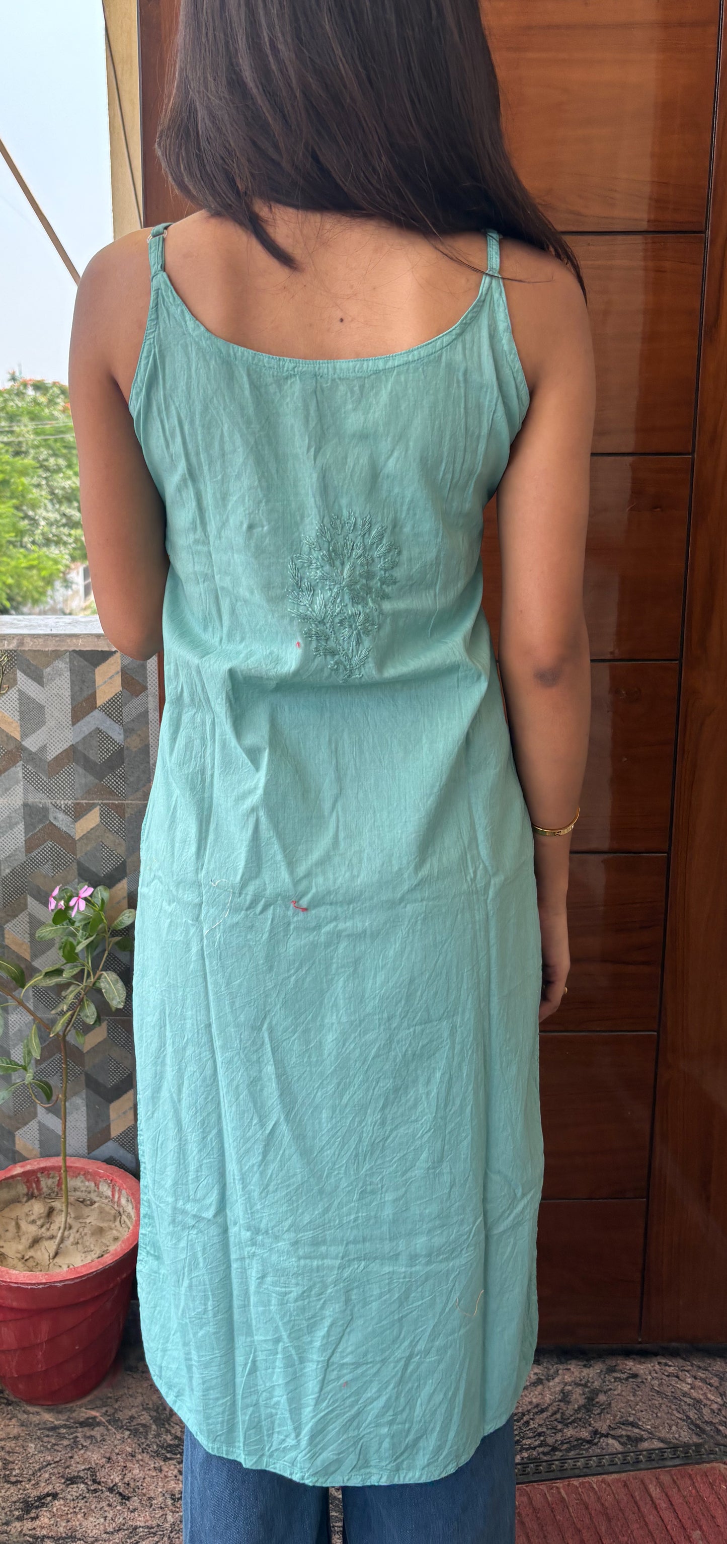 Long Chikankari Kurti
