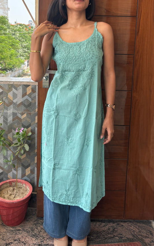 Long Chikankari Kurti