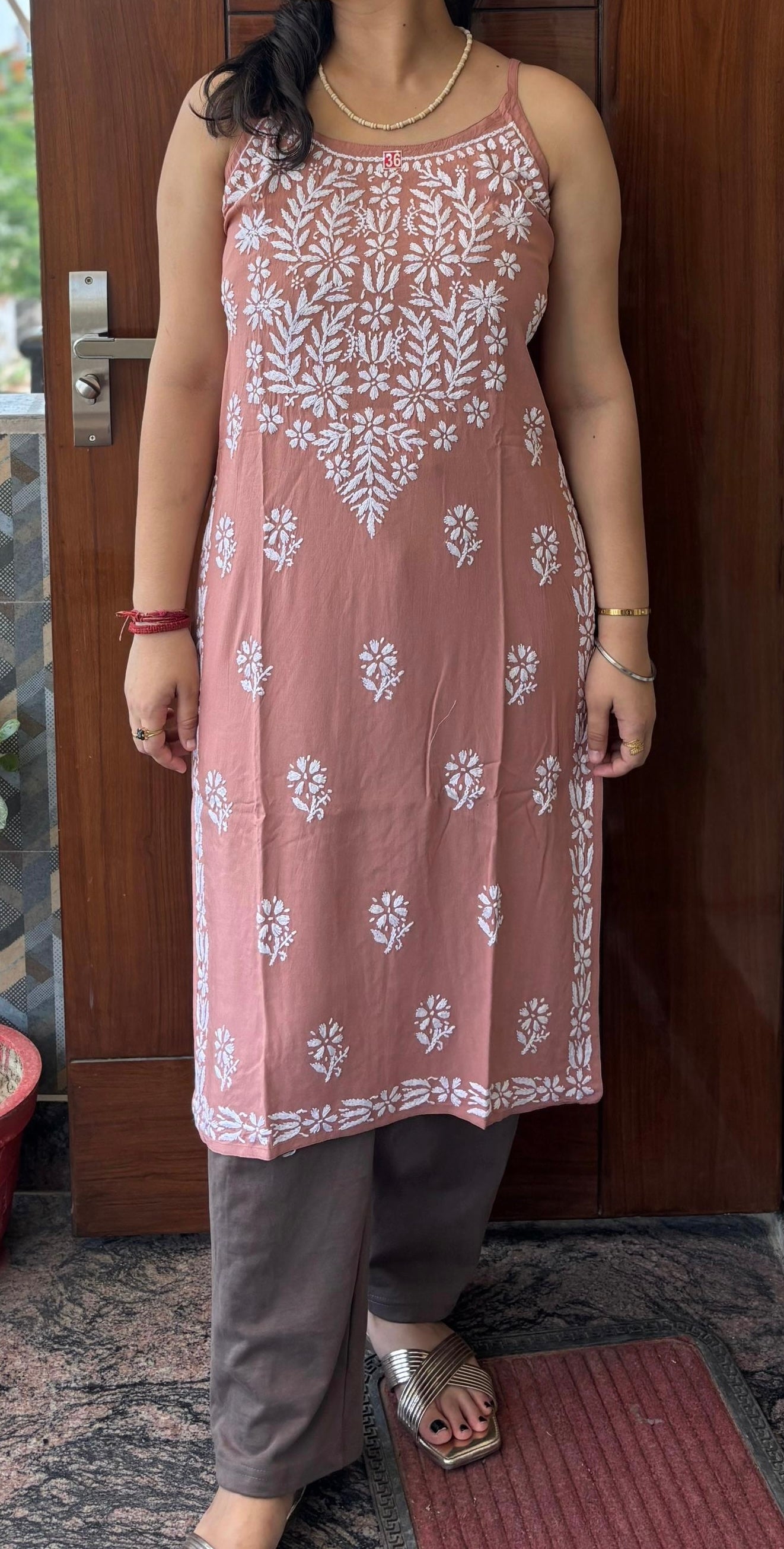 Long Chikankari Kurti