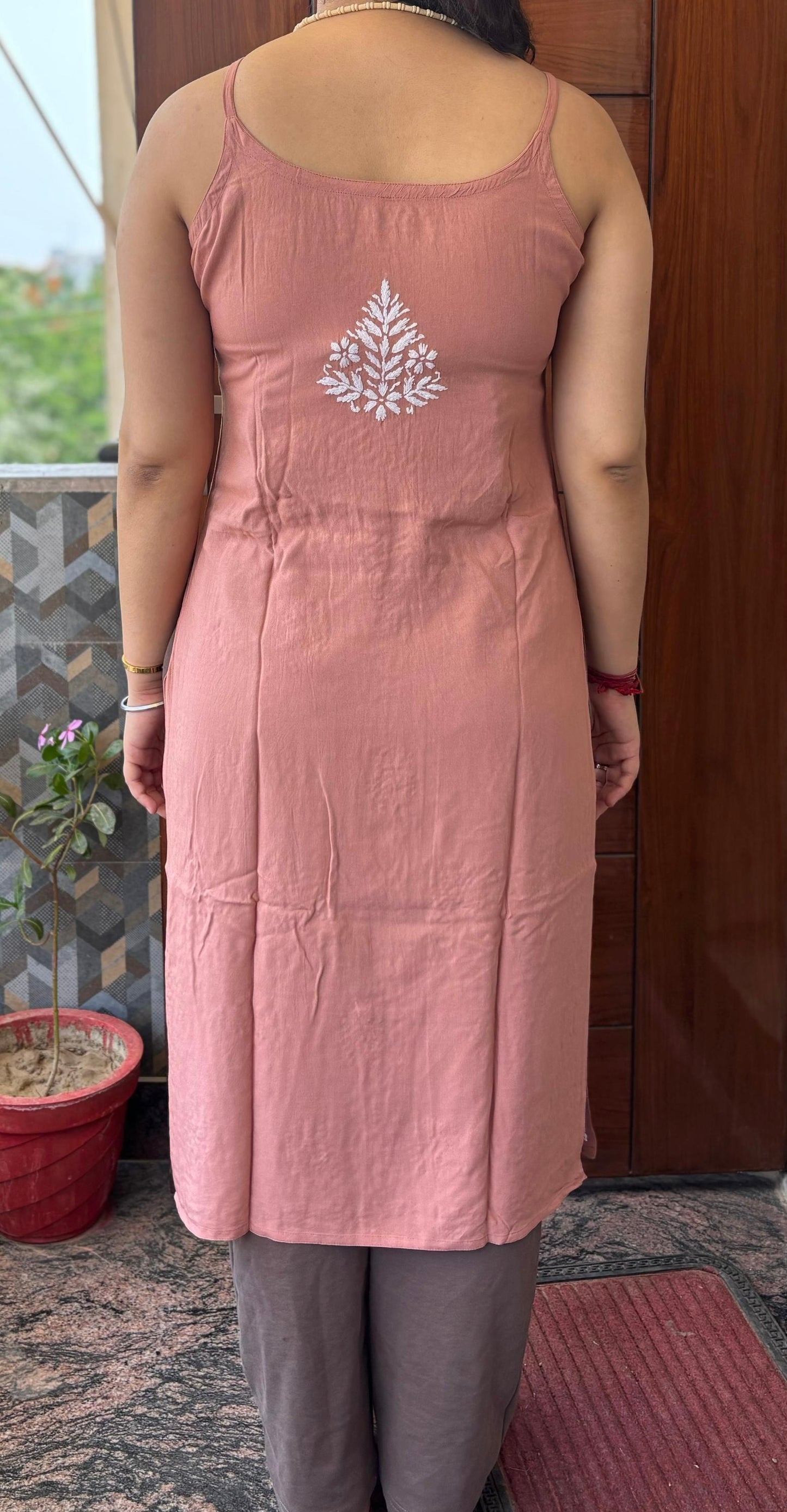 Long Chikankari Kurti