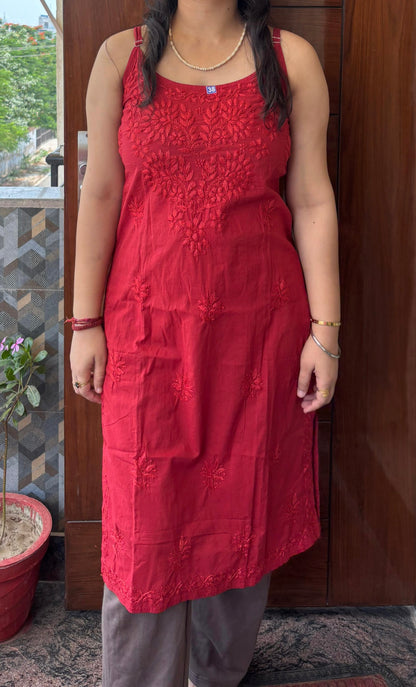 Long Chikankari Kurti