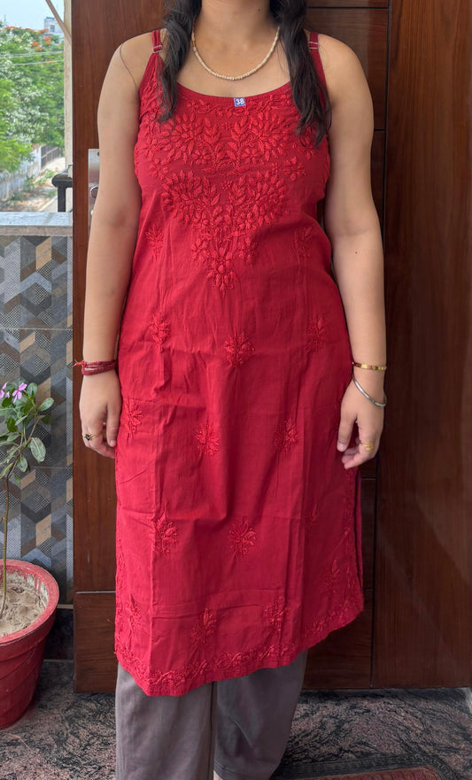 Long Chikankari Kurti