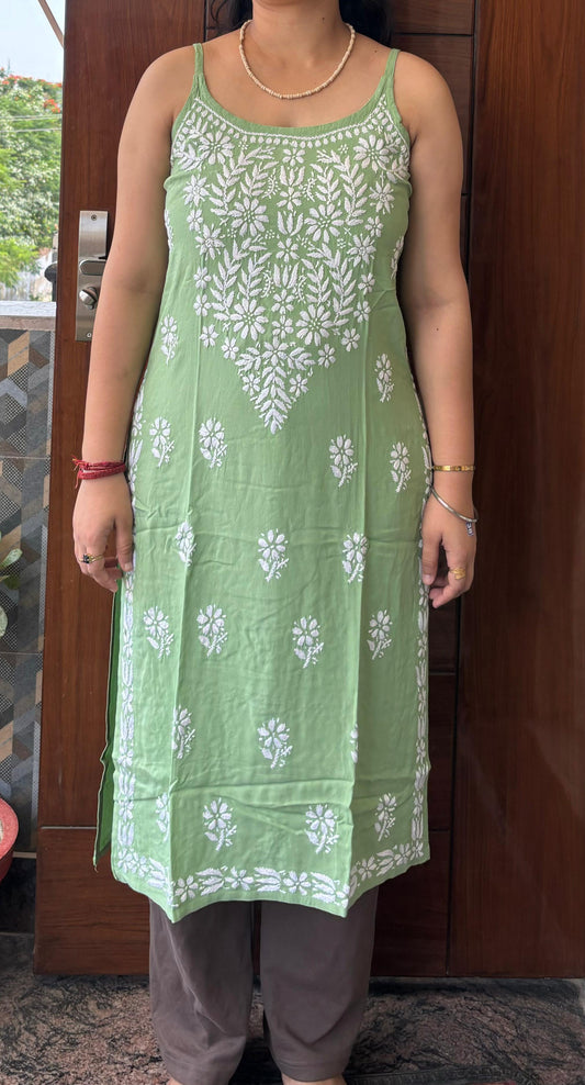 Long Chikankari Kurti