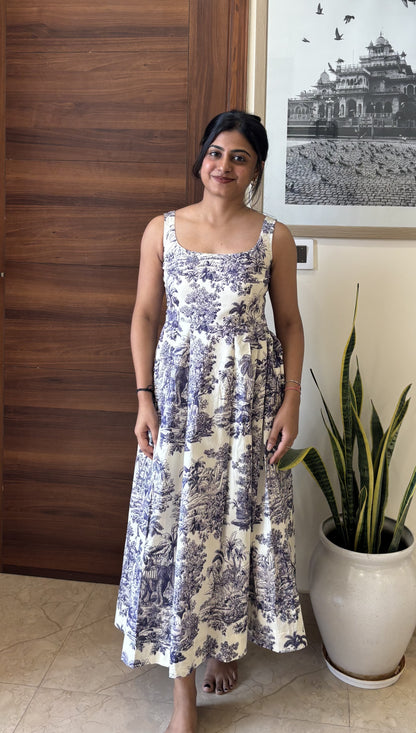 Cotton Maxi Dress with Pants