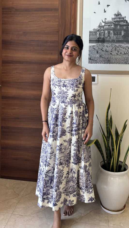 Cotton Maxi Dress with Pants
