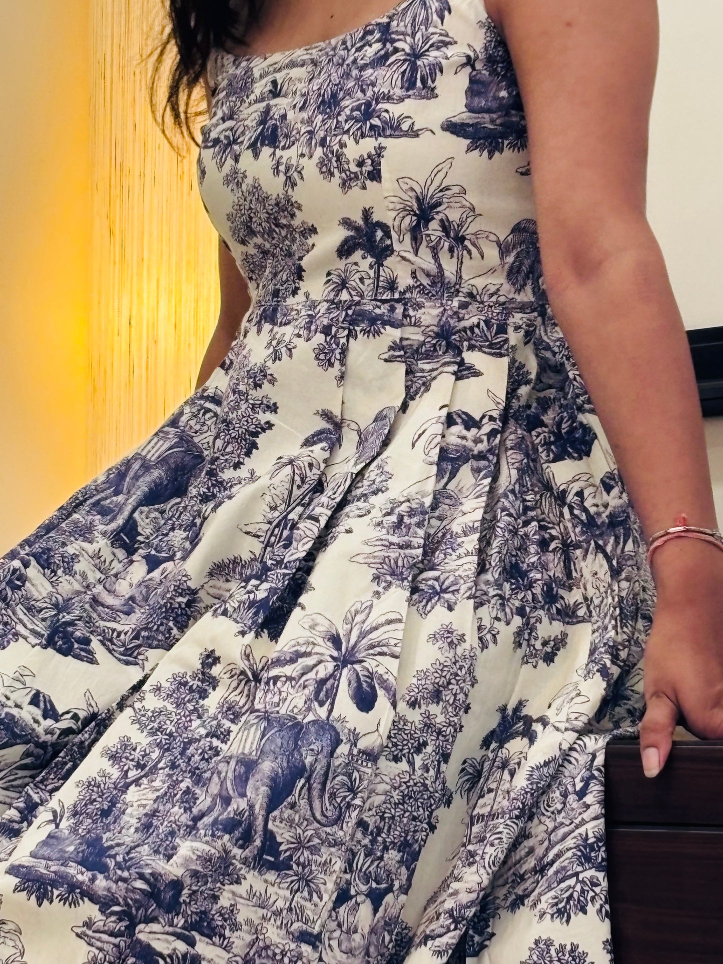 Cotton Maxi Dress with Pants
